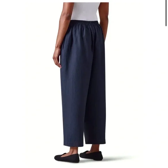 Eskandar sz 3 Japanese Trouser 100% Linen Pants Wide Leg Dark Navy US XL ? - Picture 3 of 12
